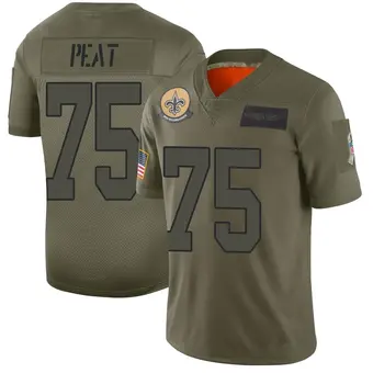 Men's Andrus Peat Camo Limited 2019 Salute to Service Football Jersey