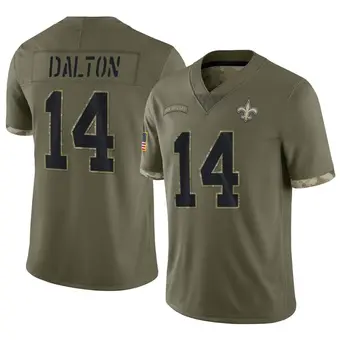 Men's Andy Dalton Olive Limited 2022 Salute To Service Football Jersey