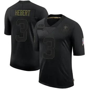 Men's Bobby Hebert Black Limited 2020 Salute To Service Football Jersey