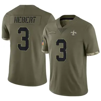 Men's Bobby Hebert Olive Limited 2022 Salute To Service Football Jersey