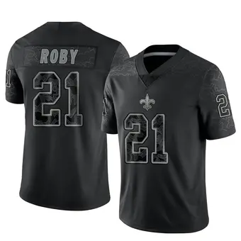 Men's Bradley Roby Black Limited Reflective Football Jersey
