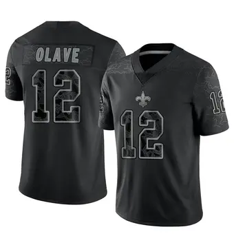Men's Chris Olave Black Limited Reflective Football Jersey