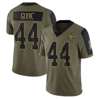 Men's Derrick Gore Olive Limited 2021 Salute To Service Football Jersey