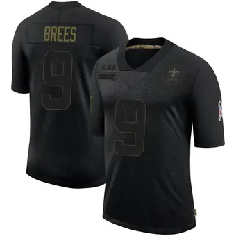 Men's Drew Brees Black Limited 2020 Salute To Service Football Jersey