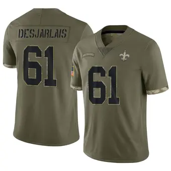 Men's Drew Desjarlais Olive Limited 2022 Salute To Service Football Jersey