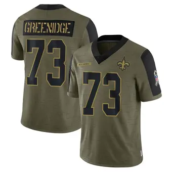 Men's Ethan Greenidge Olive Limited 2021 Salute To Service Football Jersey
