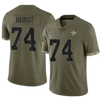 Men's James Hurst Olive Limited 2022 Salute To Service Football Jersey