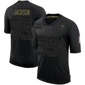 Men's Jordan Jackson Black Limited 2020 Salute To Service Football Jersey