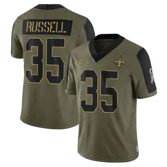 Men's KeiVarae Russell Olive Limited 2021 Salute To Service Football Jersey