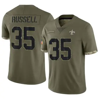 Men's KeiVarae Russell Olive Limited 2022 Salute To Service Football Jersey