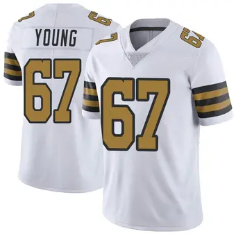 Men's Landon Young White Limited Color Rush Football Jersey