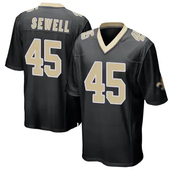 Men's Nephi Sewell Black Game Team Color Football Jersey