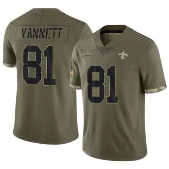 Men's Nick Vannett Olive Limited 2022 Salute To Service Football Jersey