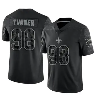 Men's Payton Turner Black Limited Reflective Football Jersey