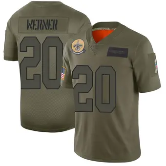 Men's Pete Werner Camo Limited 2019 Salute to Service Football Jersey