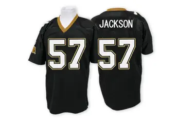 Men's Rickey Jackson Black Authentic Mitchell And Ness Football Jersey