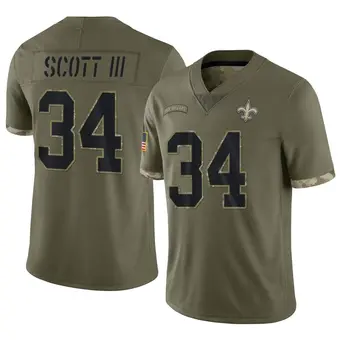 Men's Stevie Scott III Olive Limited 2022 Salute To Service Football Jersey