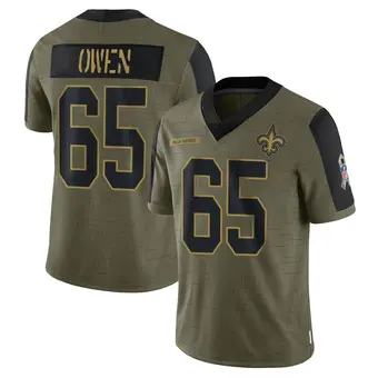 Men's Tanner Owen Olive Limited 2021 Salute To Service Football Jersey