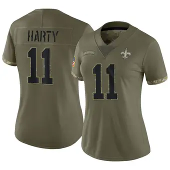 Women's Deonte Harty Olive Limited 2022 Salute To Service Football Jersey
