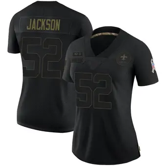 Women's D'Marco Jackson Black Limited 2020 Salute To Service Football Jersey