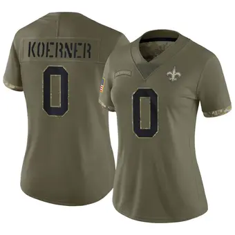 Women's Jack Koerner Olive Limited 2022 Salute To Service Football Jersey