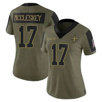 Women's Jalen McCleskey Olive Limited 2021 Salute To Service Football Jersey