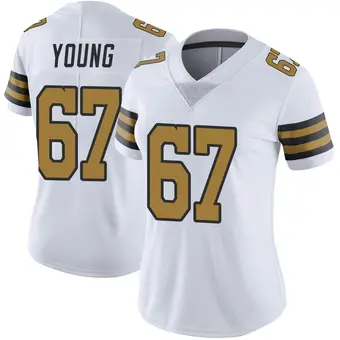 Women's Landon Young White Limited Color Rush Football Jersey
