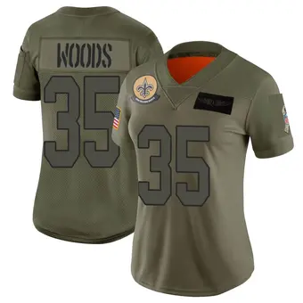Women's Lawrence Woods Camo Limited 2019 Salute to Service Football Jersey