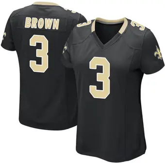 Women's Malcolm Brown Black Game Team Color Football Jersey