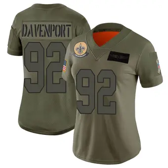 Women's Marcus Davenport Camo Limited 2019 Salute to Service Football Jersey