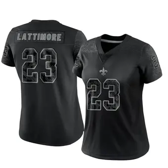 Women's Marshon Lattimore Black Limited Reflective Football Jersey