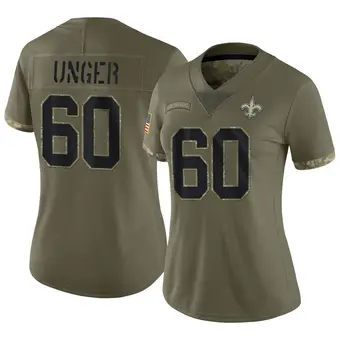 Women's Max Unger Olive Limited 2022 Salute To Service Football Jersey
