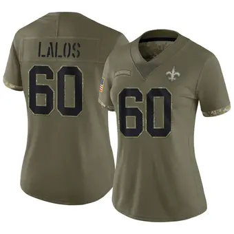 Women's Niko Lalos Olive Limited 2022 Salute To Service Football Jersey