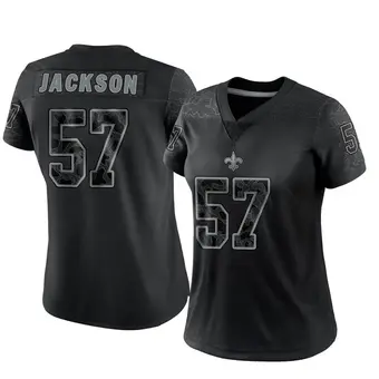 Women's Rickey Jackson Black Limited Reflective Football Jersey