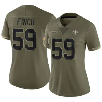 Women's Sharif Finch Olive Limited 2022 Salute To Service Football Jersey