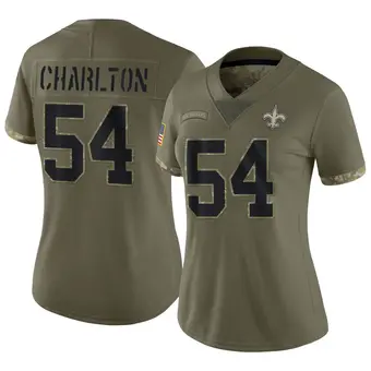 Women's Taco Charlton Olive Limited 2022 Salute To Service Football Jersey