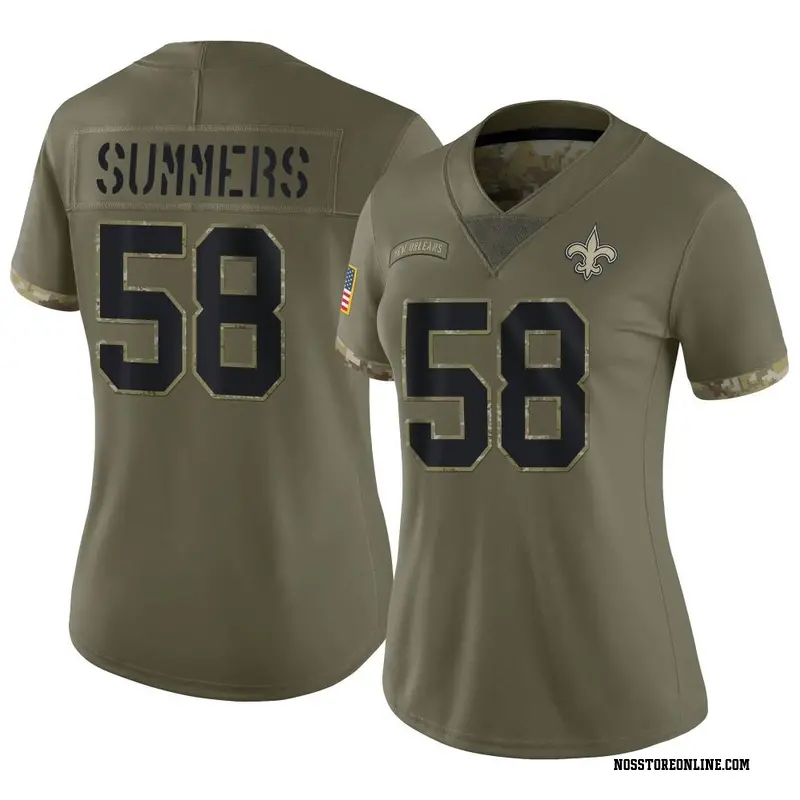 Women's Ty Summers Olive Limited 2022 Salute To Service Football Jersey