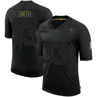 Youth Abram Smith Black Limited 2020 Salute To Service Football Jersey