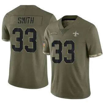 Youth Abram Smith Olive Limited 2022 Salute To Service Football Jersey