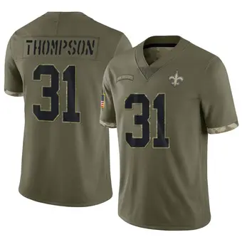 Youth Bryce Thompson Olive Limited 2022 Salute To Service Football Jersey