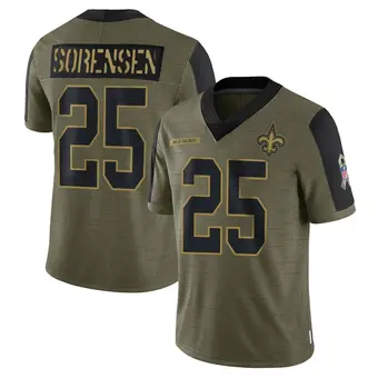 Youth Daniel Sorensen Olive Limited 2021 Salute To Service Football Jersey