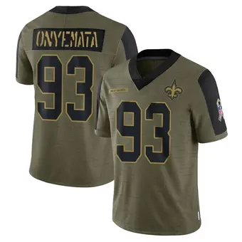 Youth David Onyemata Olive Limited 2021 Salute To Service Football Jersey