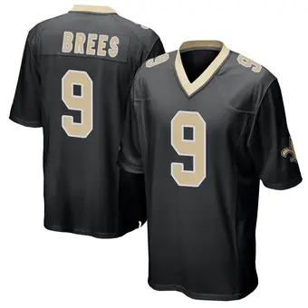 Youth Drew Brees Black Game Team Color Football Jersey