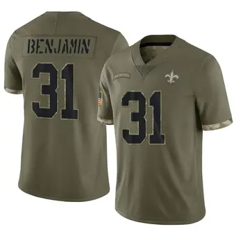 Youth Eno Benjamin Olive Limited 2022 Salute To Service Football Jersey