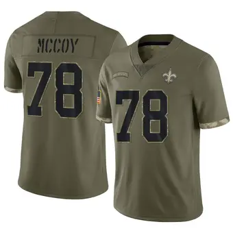 Youth Erik McCoy Olive Limited 2022 Salute To Service Football Jersey