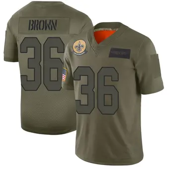 Youth Jordan Brown Camo Limited 2019 Salute to Service Football Jersey