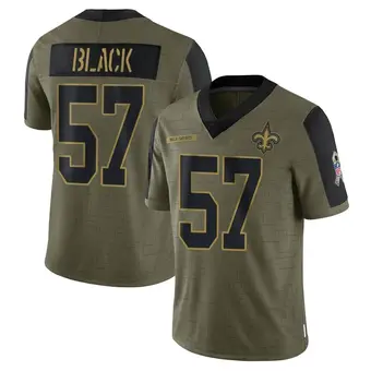 Youth Josh Black Olive Limited 2021 Salute To Service Football Jersey