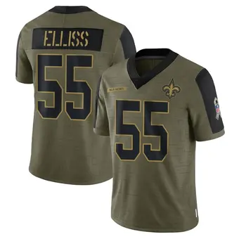 Youth Kaden Elliss Olive Limited 2021 Salute To Service Football Jersey