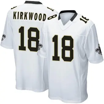 Youth Keith Kirkwood White Game Football Jersey