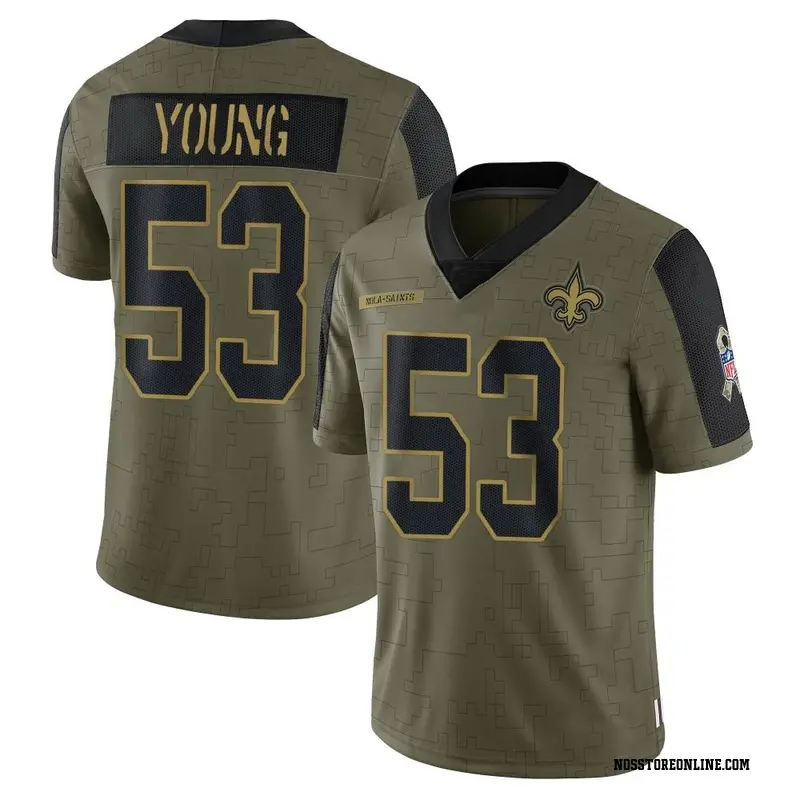 Youth Kenny Young Olive Limited 2021 Salute To Service Football Jersey